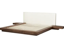 Seng med LED Boucle ZEN 180 x 200 cm LED Brun ask