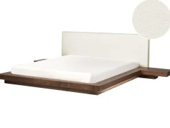 Seng med LED Boucle ZEN 180 x 200 cm LED Brun ask