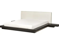 Seng med LED Boucle ZEN 180 x 200 cm LED Mørk ask