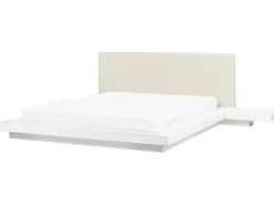 Seng med LED Kunstlæder ZEN 160 x 200 cm Hvid