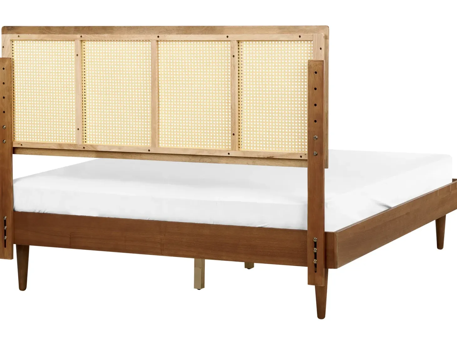 Seng med LED Rattan AURAY 160 x 200 cm Brun