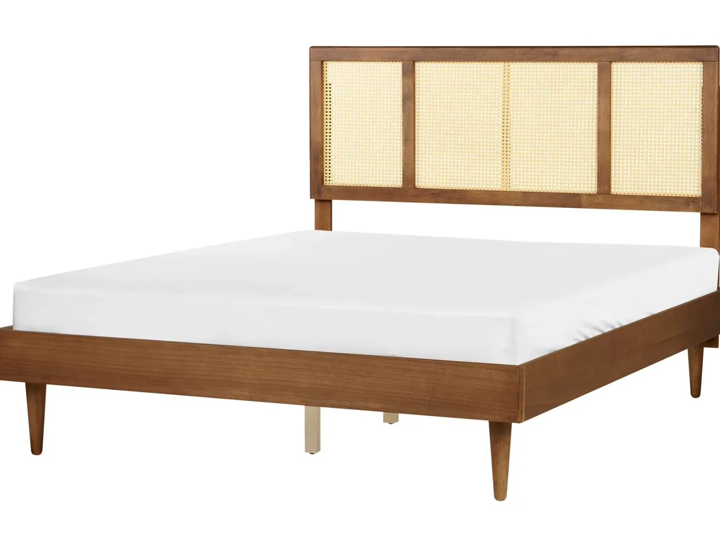 Seng med LED Rattan AURAY 160 x 200 cm Brun