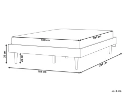 Seng med LED TOUCY 180 x 200 cm Brun ask
