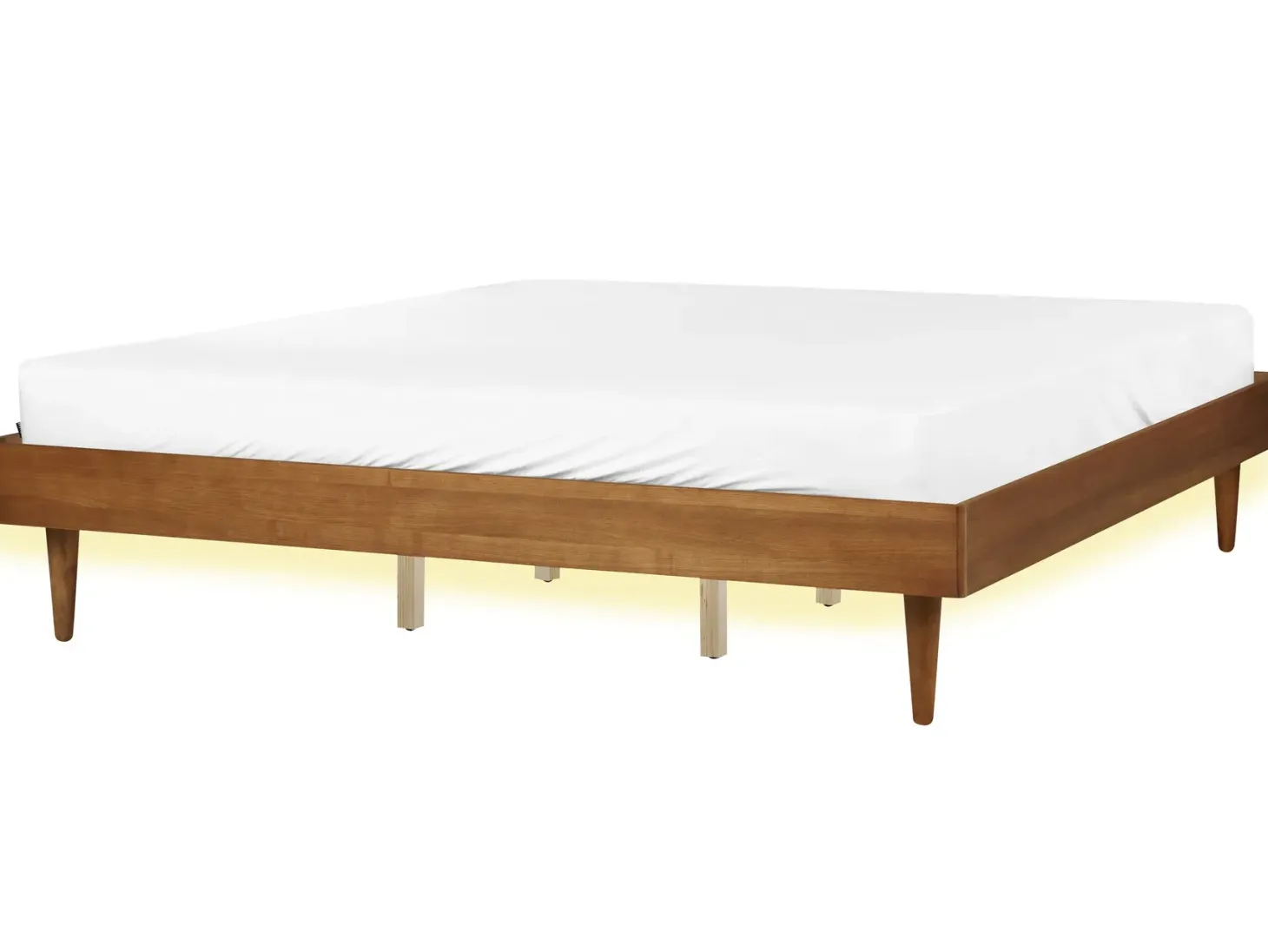 Seng med LED TOUCY 180 x 200 cm Brun ask