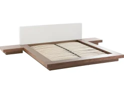 Seng med LED ZEN 160 x 200 cm Brun ask