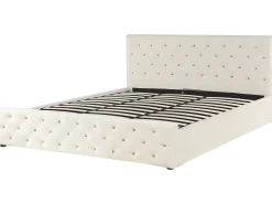 Seng med opbevaring AMIENS Velour Lys Beige 180 x 200 cm