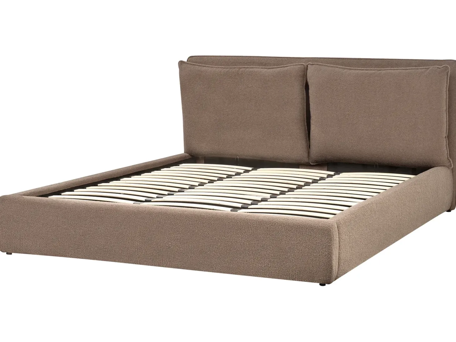 Seng med opbevaring BAJONNA Boucle Brun 180 x 200 cm