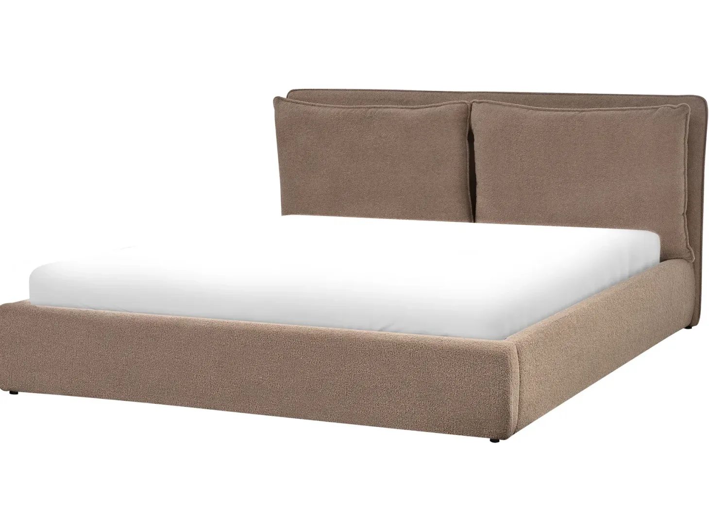 Seng med opbevaring BAJONNA Boucle Brun 180 x 200 cm