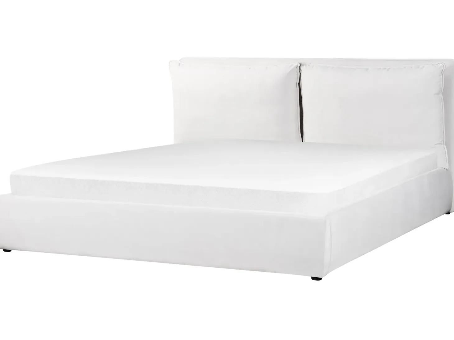 Seng med opbevaring BAJONNA Velour Cremehvid 180 x 200 cm