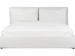 Seng med opbevaring BAJONNA Velour Cremehvid 180 x 200 cm