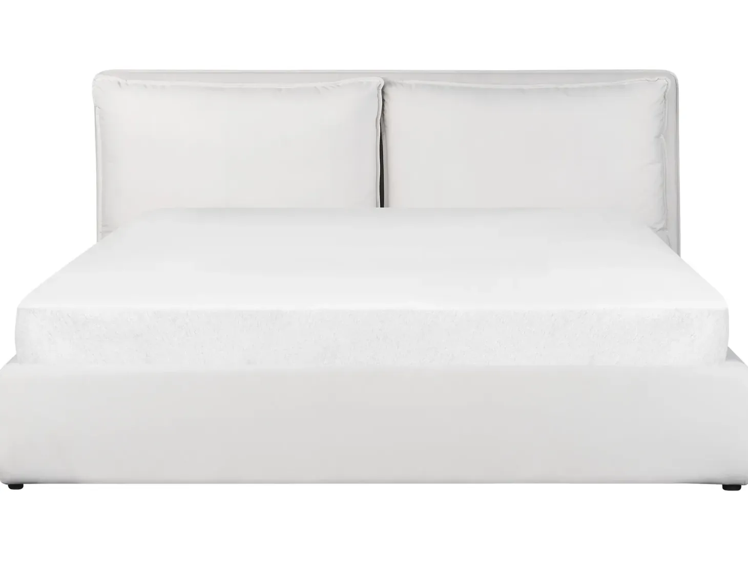 Seng med opbevaring BAJONNA Velour Cremehvid 180 x 200 cm