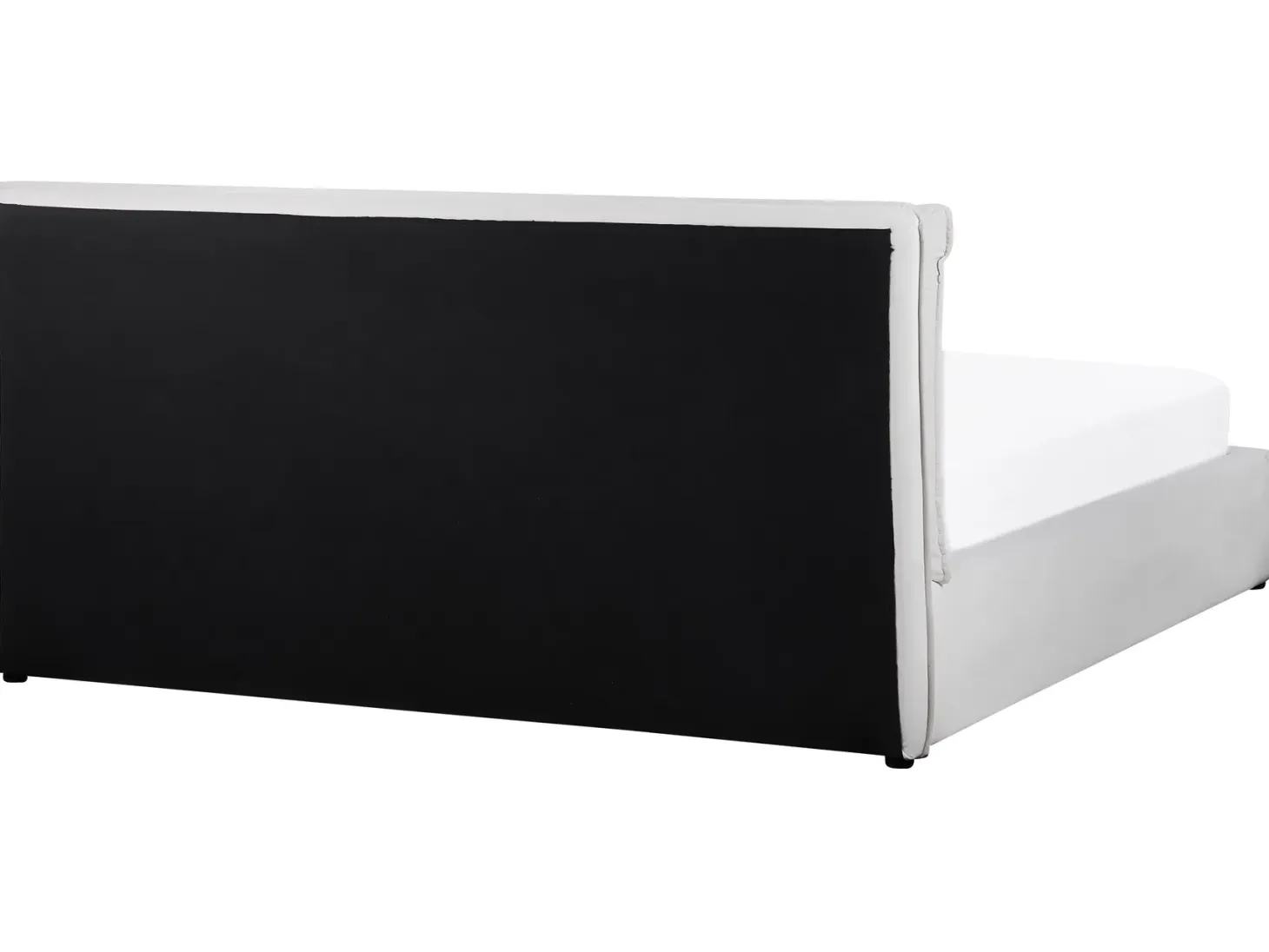 Seng med opbevaring BAJONNA Velour Cremehvid 180 x 200 cm