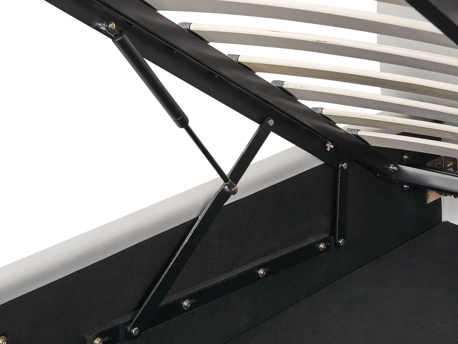 Seng med opbevaring BAJONNA Velour Cremehvid 180 x 200 cm