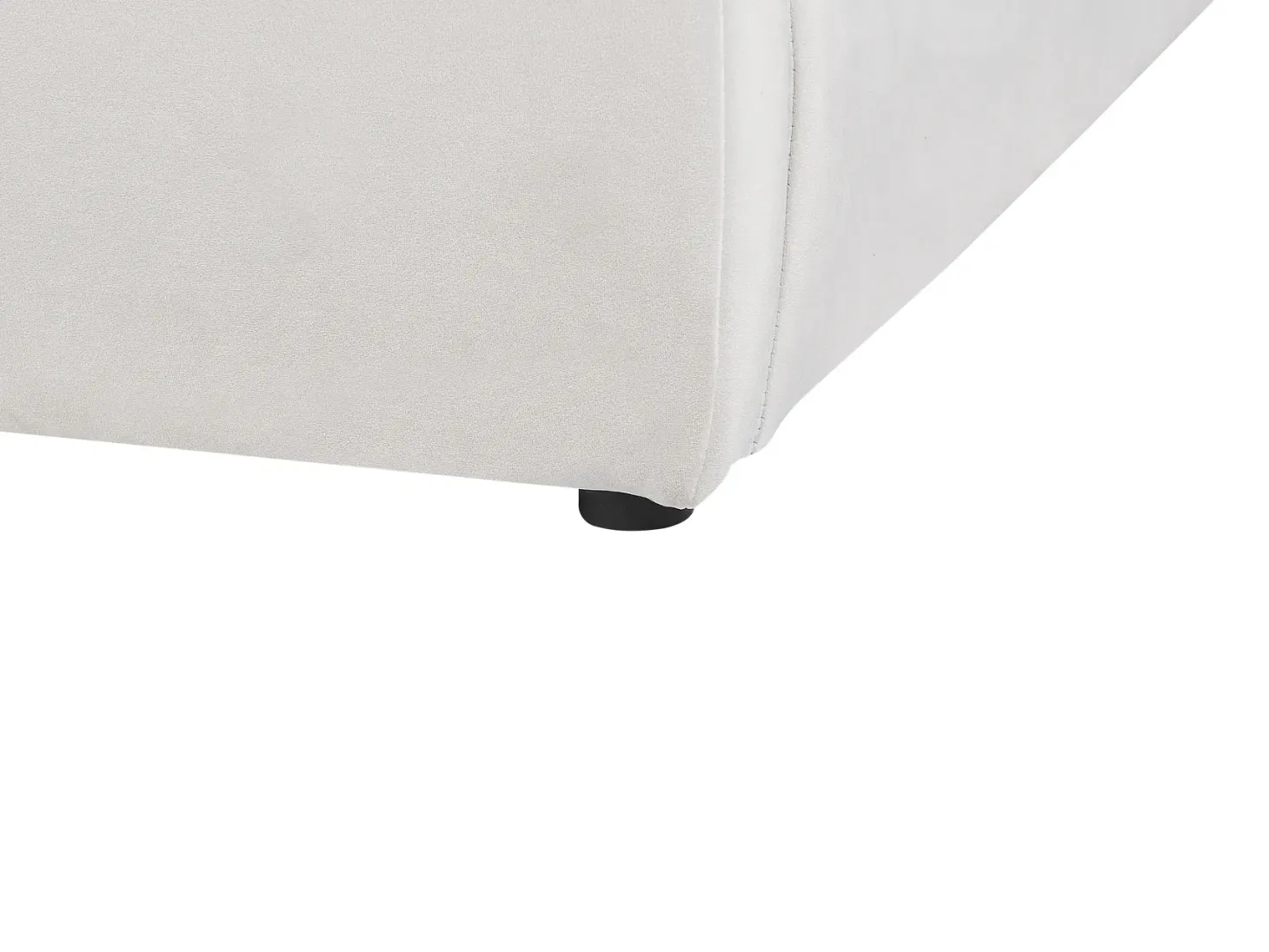 Seng med opbevaring BAJONNA Velour Cremehvid 180 x 200 cm