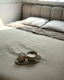 Seng med opbevaring BASTON Boucle Lys Beige 160 x 200 cm