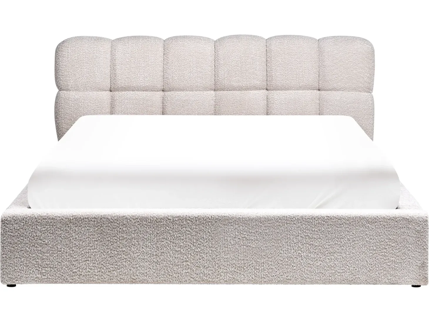 Seng med opbevaring BASTON Boucle Lys Beige 160 x 200 cm