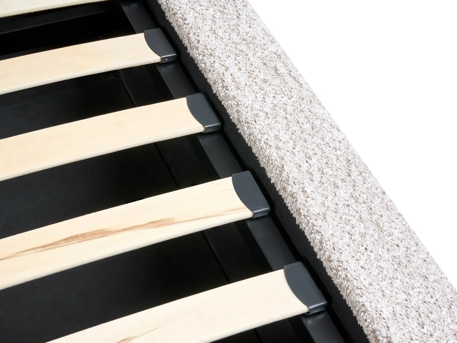 Seng med opbevaring BASTON Boucle Lys Beige 160 x 200 cm