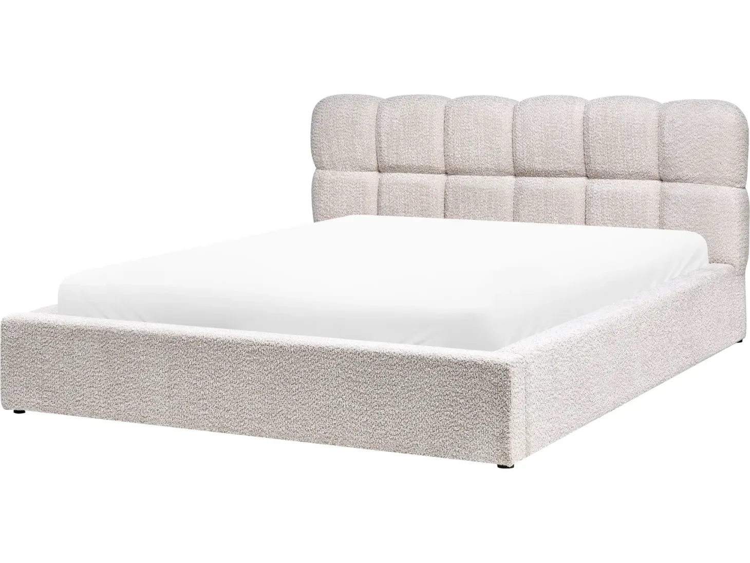 Seng med opbevaring BASTON Boucle Lys Beige 160 x 200 cm