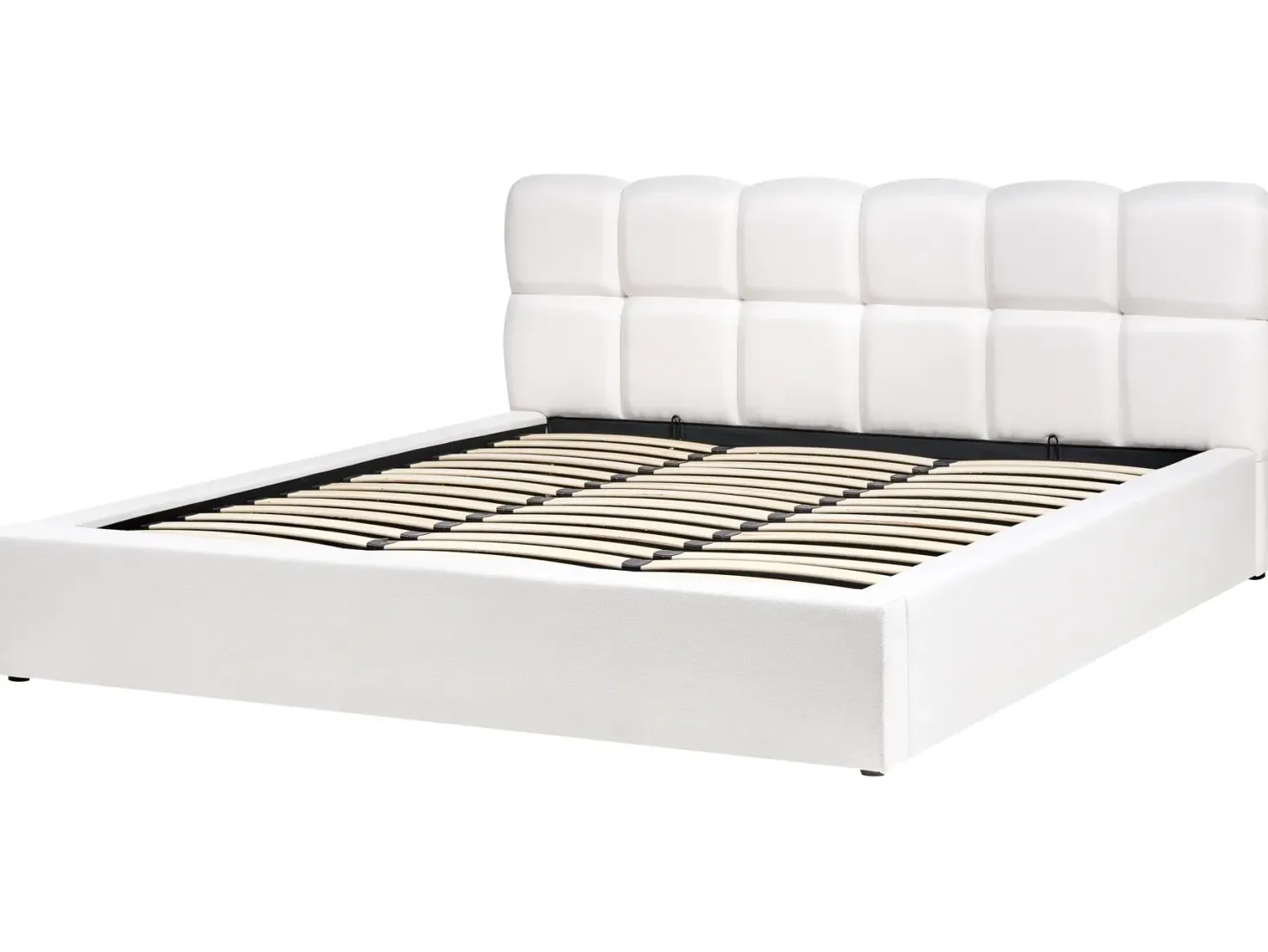 Seng med opbevaring BASTON Cremehvid 180 x 200 cm