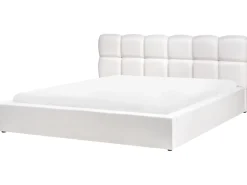 Seng med opbevaring BASTON Cremehvid 180 x 200 cm