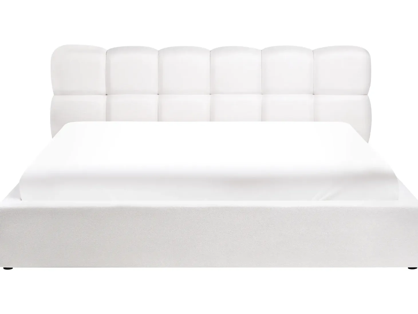 Seng med opbevaring BASTON Cremehvid 180 x 200 cm