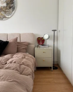 Seng med opbevaring BASTON Lys Beige 180 x 200 cm