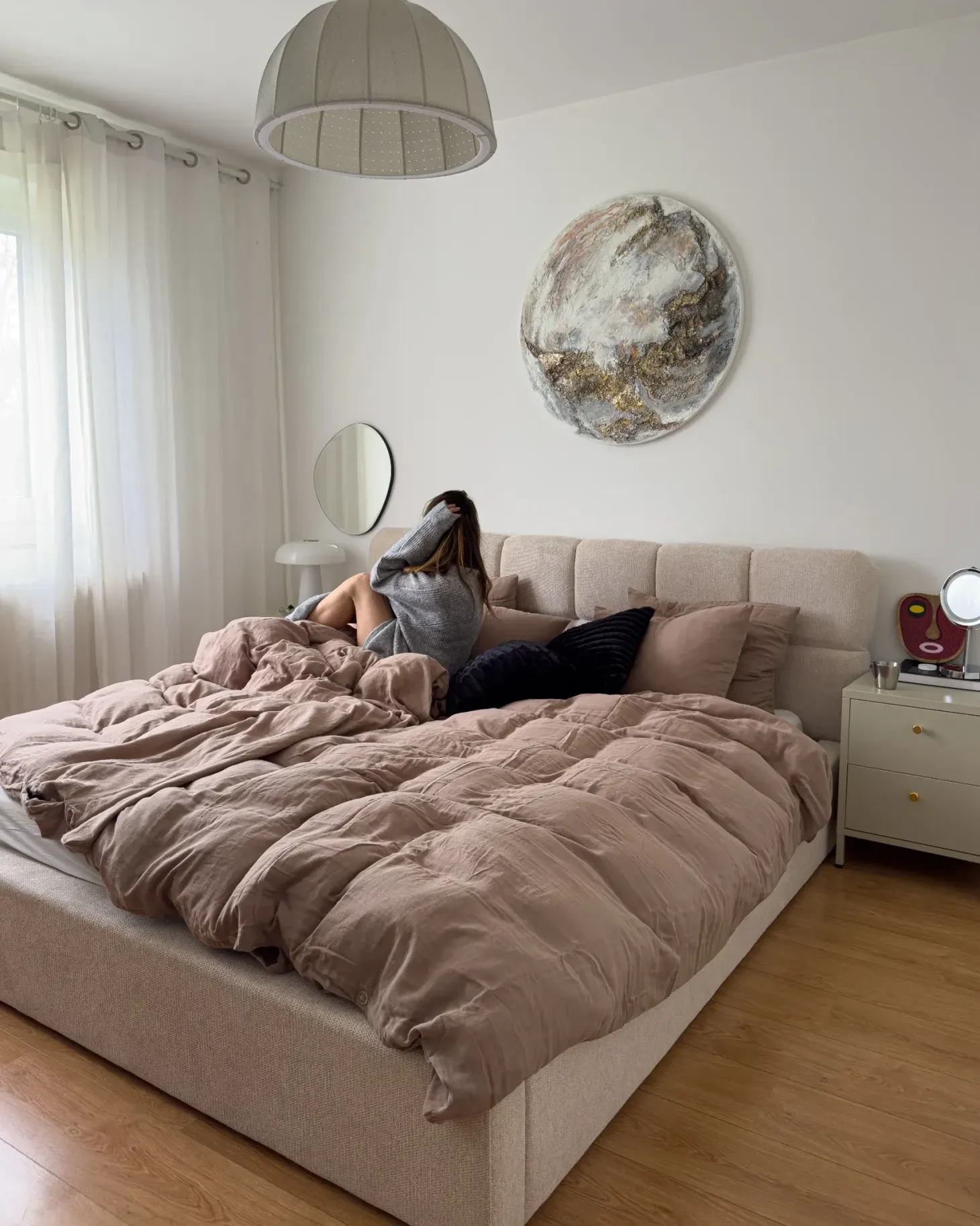 Seng med opbevaring BASTON Lys Beige 180 x 200 cm