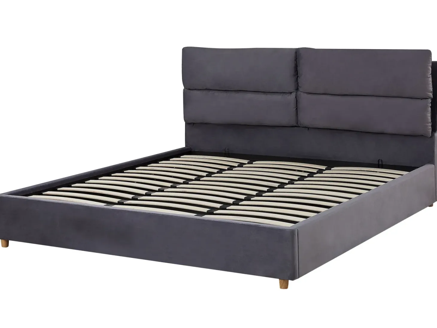 Seng med opbevaring BATILLY Velour Grå 180 x 200 cm