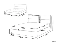 Seng med opbevaring BATILLY Velour Grå 180 x 200 cm