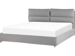 Seng med opbevaring BATILLY Velour Lysegrå 180 x 200 cm