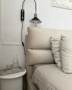 Seng med opbevaring BATILLY Velour Lys Beige 180 x 200 cm