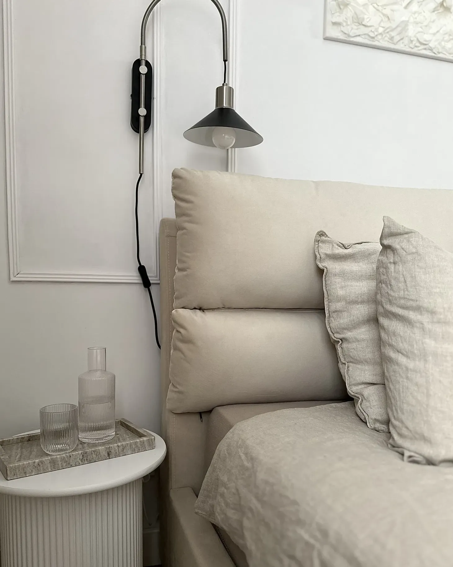 Seng med opbevaring BATILLY Velour Lys Beige 180 x 200 cm