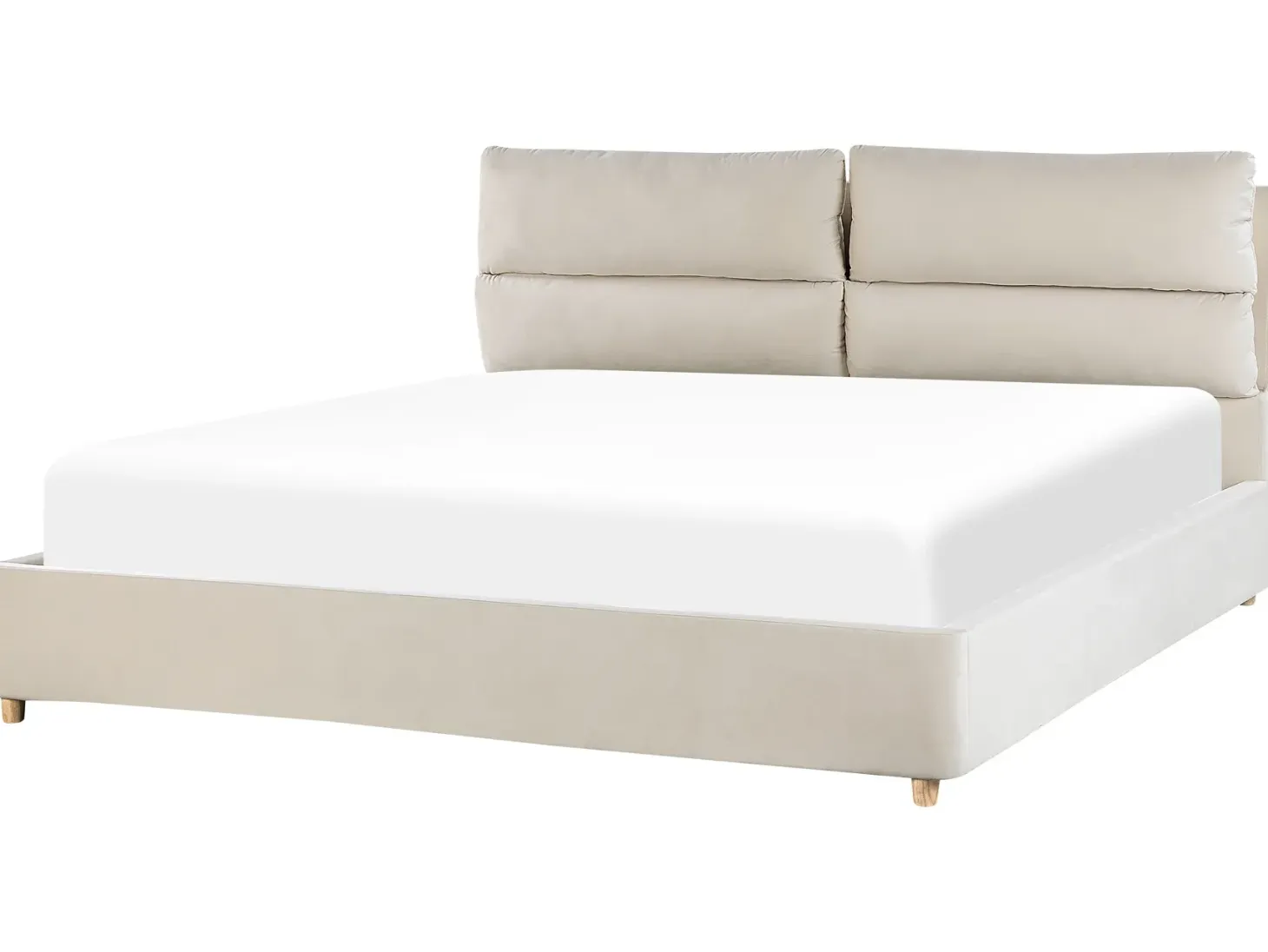 Seng med opbevaring BATILLY Velour Lys Beige 180 x 200 cm