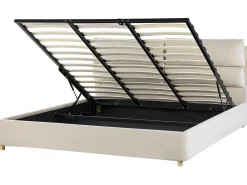 Seng med opbevaring BATILLY Velour Lys Beige 180 x 200 cm