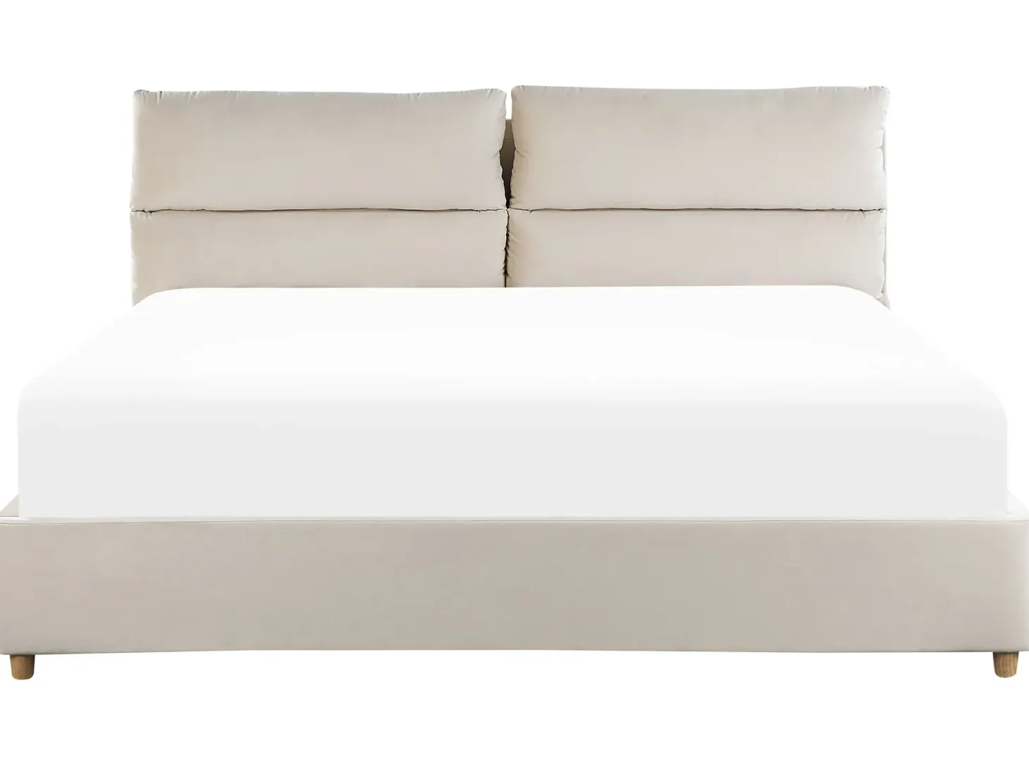 Seng med opbevaring BATILLY Velour Lys Beige 180 x 200 cm