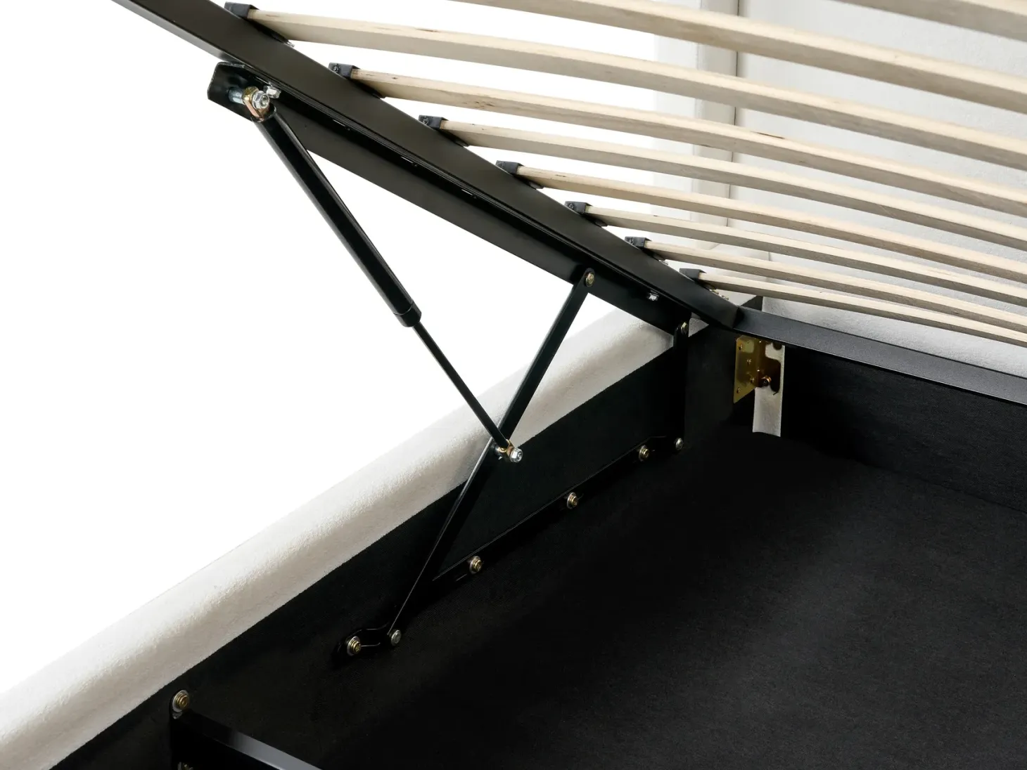 Seng med opbevaring BERNAY 180 x 200 cm Cremehvid