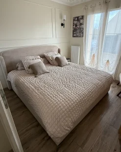 Seng med opbevaring BERNAY 180 x 200 cm Brungrå