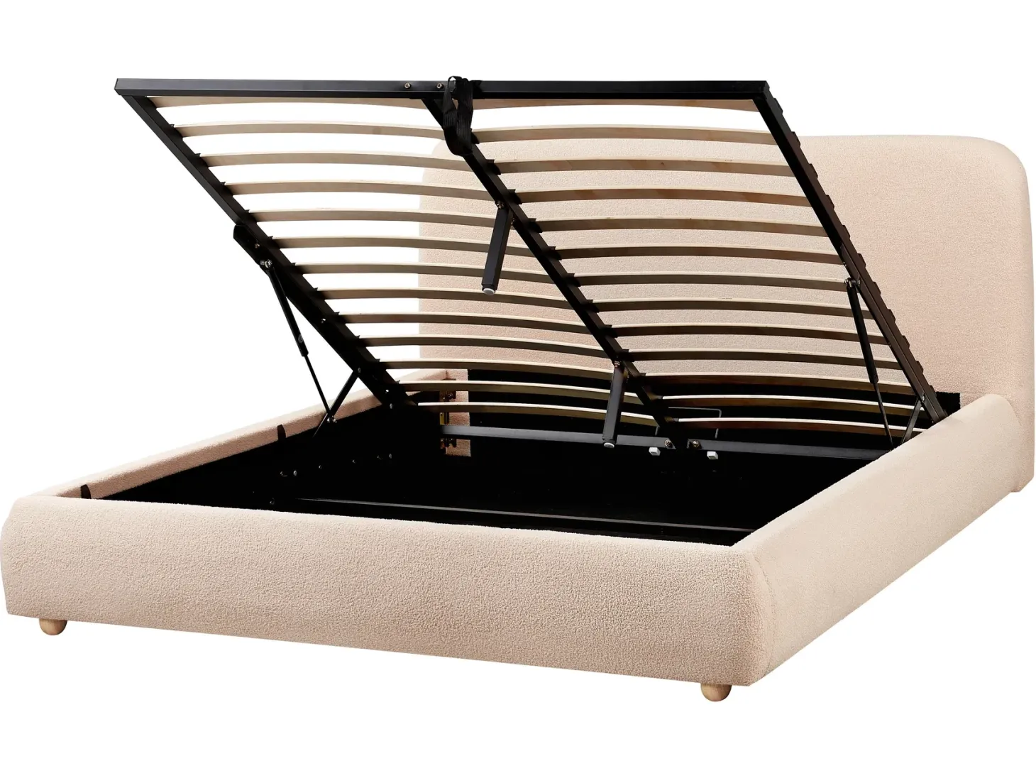 Seng med opbevaring BLAGNAC Boucle Beige 160 x 200 cm
