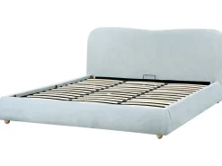 Seng med opbevaring BLAGNAC Chenille Himmelblå 180 x 200 cm