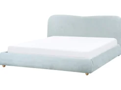Seng med opbevaring BLAGNAC Chenille Himmelblå 180 x 200 cm