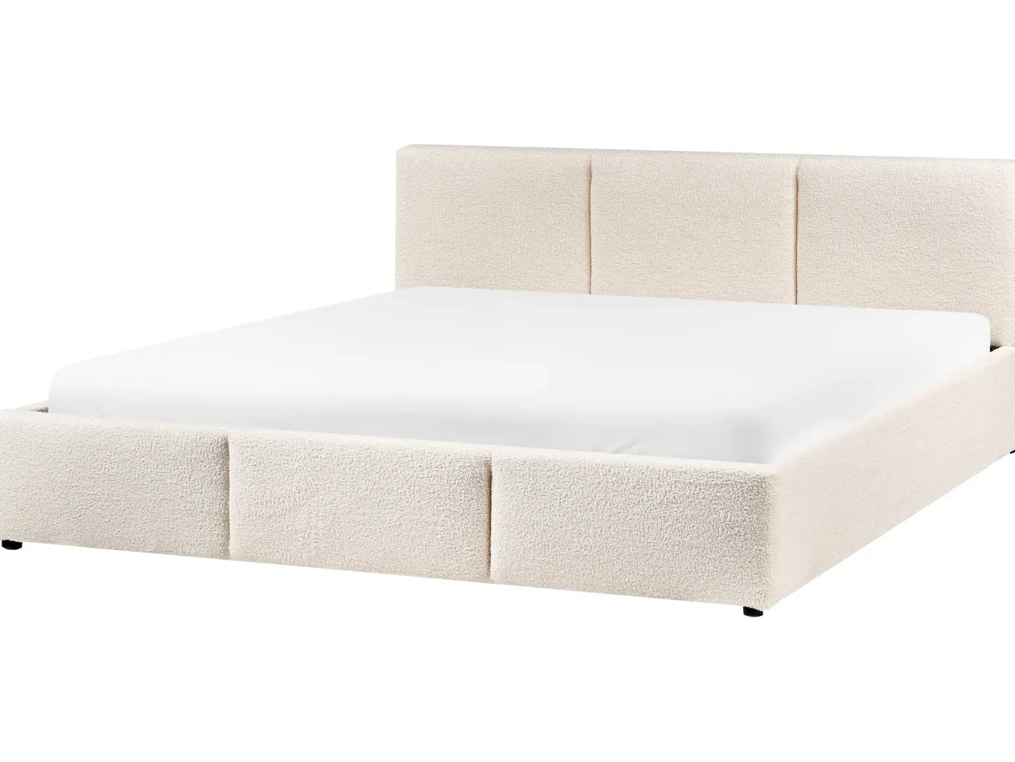 Seng med opbevaring BOUSSE Boucle Cremehvid 180 x 200 cm