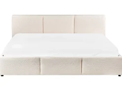 Seng med opbevaring BOUSSE Boucle Cremehvid 180 x 200 cm
