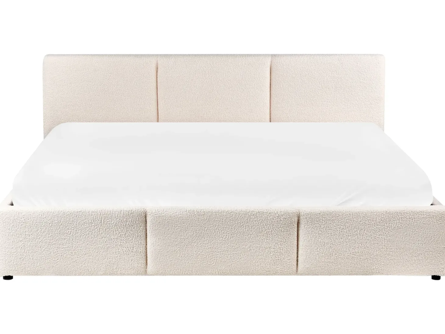 Seng med opbevaring BOUSSE Boucle Cremehvid 180 x 200 cm