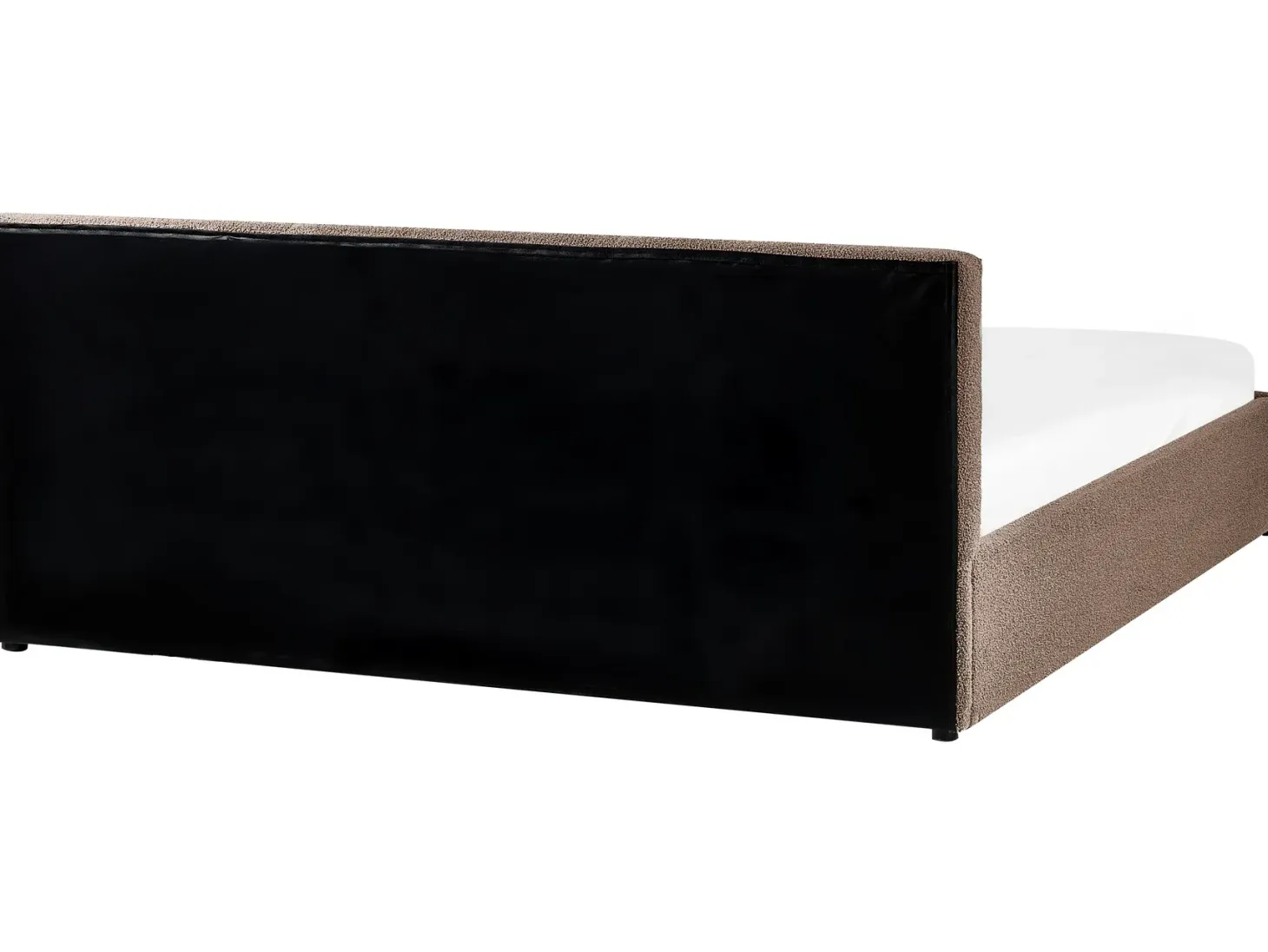 Seng med opbevaring BOUSSE Boucle Brungrå 180 x 200 cm