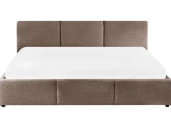Seng med opbevaring BOUSSE Boucle Brungrå 180 x 200 cm