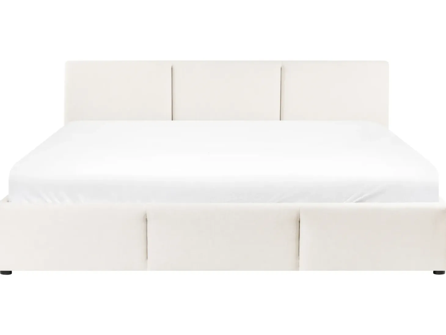 Seng med opbevaring BOUSSE Cremehvid 180 x 200 cm