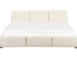 Seng med opbevaring BOUSSE Velour Lys Beige 180 x 200 cm