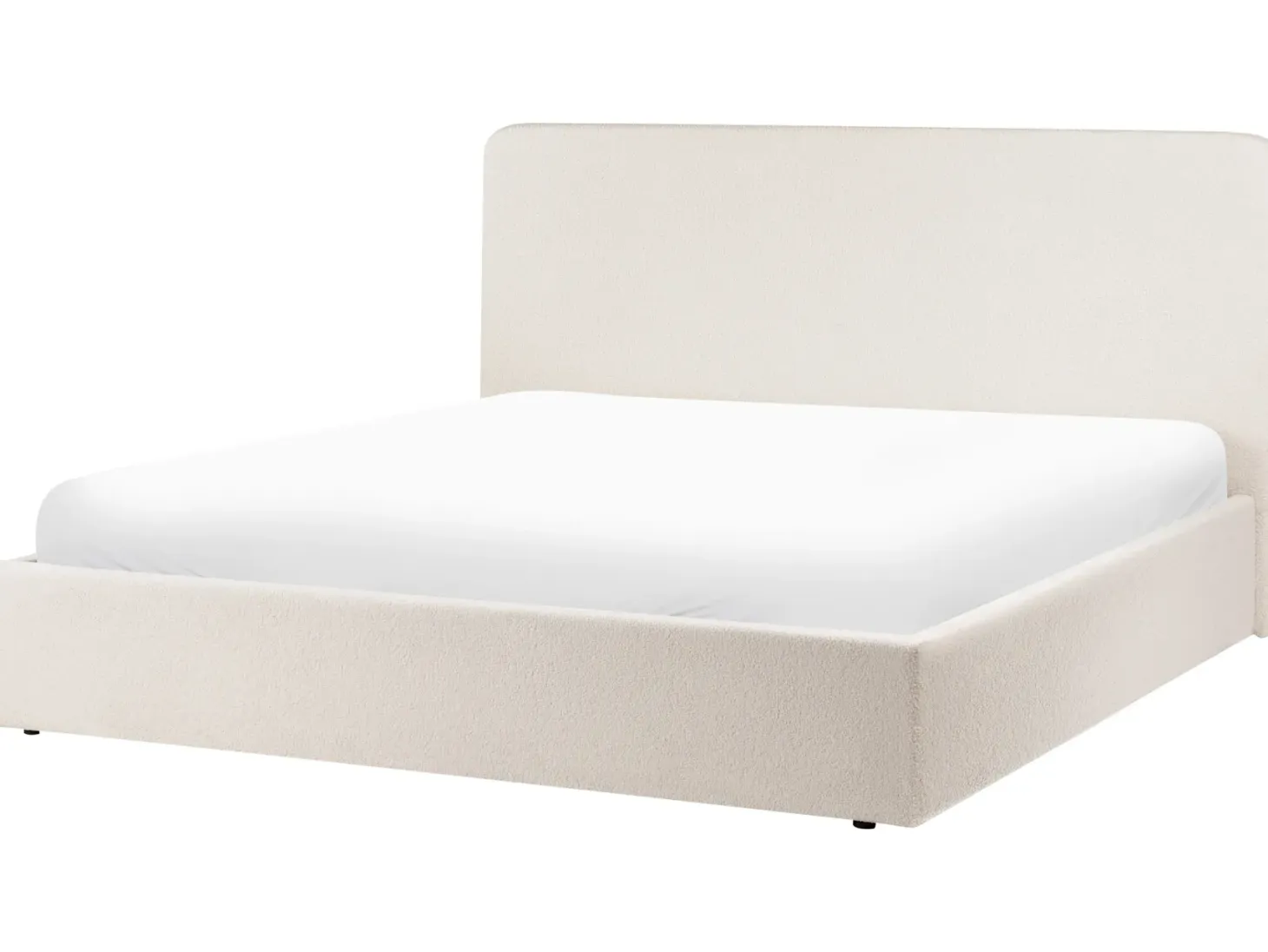 Seng med opbevaring BRENON Boucle Cremehvid 180 x 200 cm