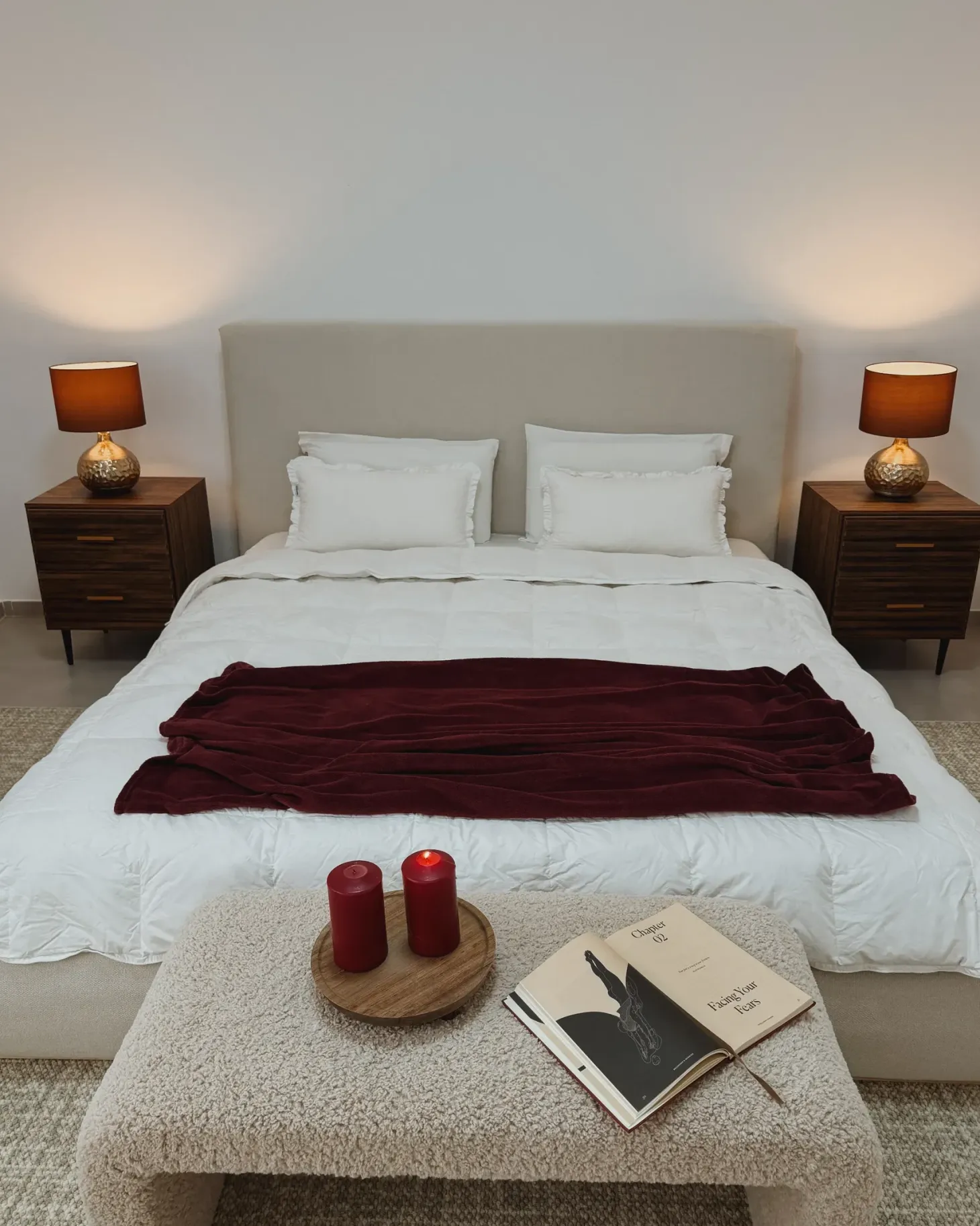 Seng med opbevaring CAMPAGNE Lys Beige 180 x 200 cm
