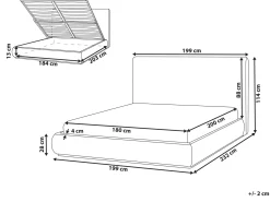 Seng med opbevaring CAMPAGNE Lys Beige 180 x 200 cm